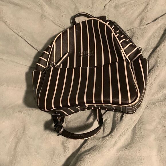 New Black striped mini backpack - Picture 1 of 2
